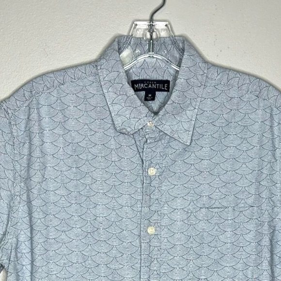J. Crew Shirt Mens Medium Blue Geometric Button Up Casual Workwear Preppy - Picture 4 of 7